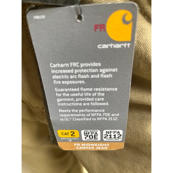 NEW Carhartt Flame Resistant Midweight Canvas Jean Pants Men’s Size 32 x 30 - Picture 8 of 9